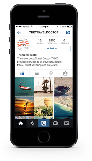 Travel Doctor Instagram Feed on iPhone